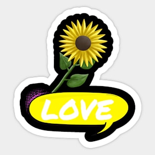 Sunflower Power, Yellow Flowers, Flower Lover Sticker